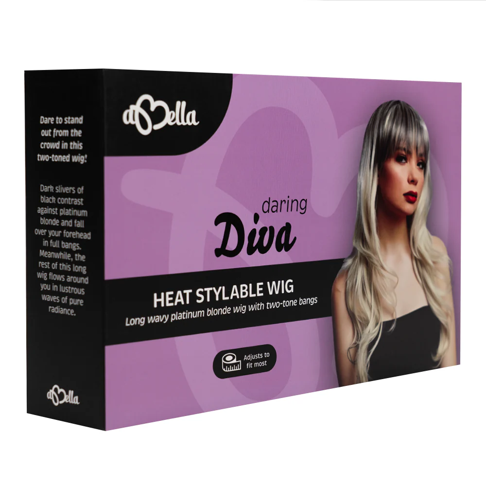 Abell'a Daring Diva 55cm Wavy Synthetic Wig With Two-Tone Bangs - Image 3