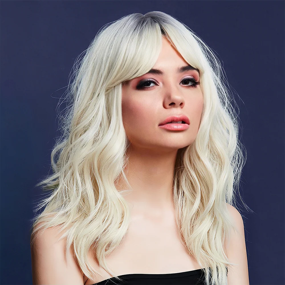 Abell'a Modern Muse 55cm Wavy Synthetic Wig With Curtain Bangs