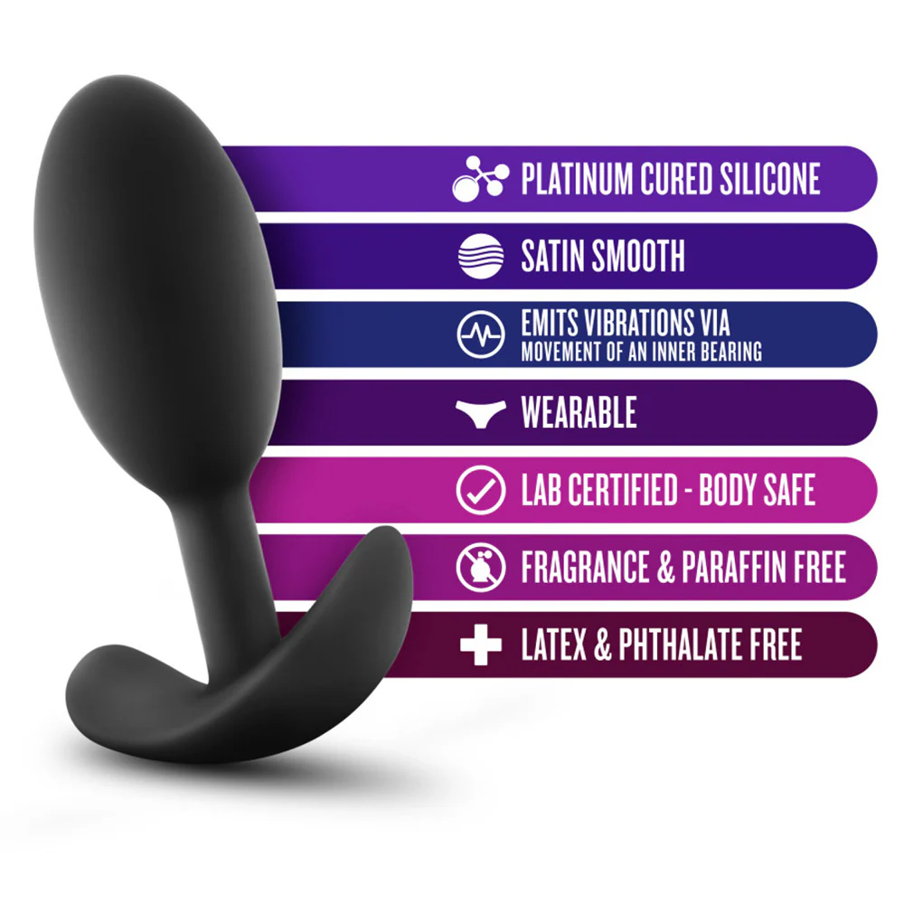 Anal Adventures Vibra Slim Plug With Rolling Weight - Medium - Image 5
