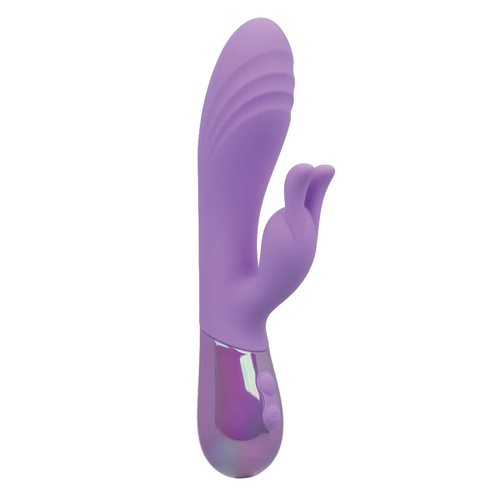 Aura Dual Bunny Ribbed Silicone G-Spot Rabbit Vibrator