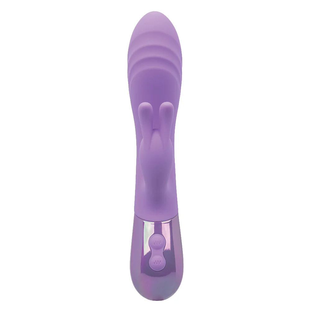 Aura Dual Bunny Ribbed Silicone G-Spot Rabbit Vibrator - Image 2