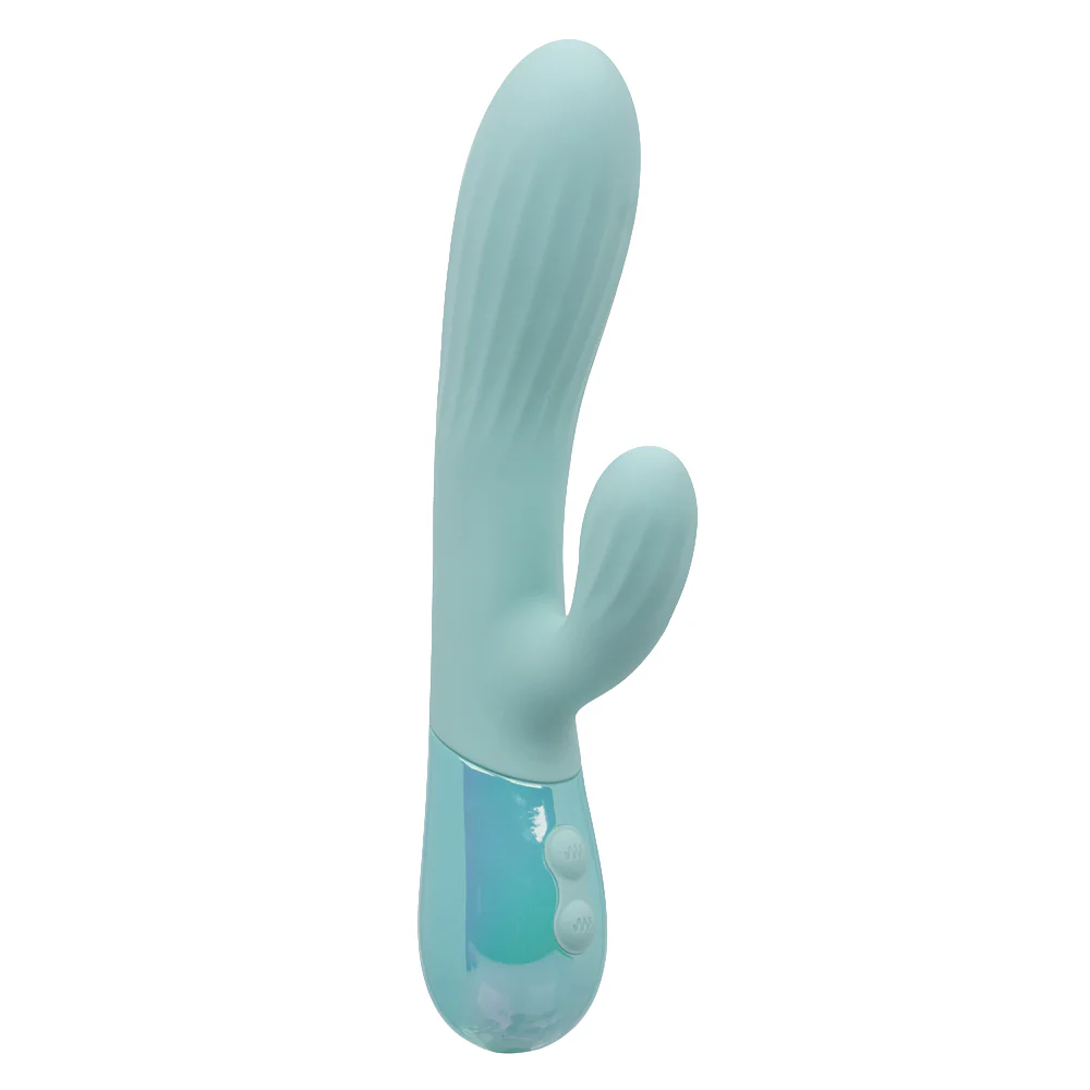Aura Dual Ripple Ribbed Silicone G-Spot Rabbit Vibrator