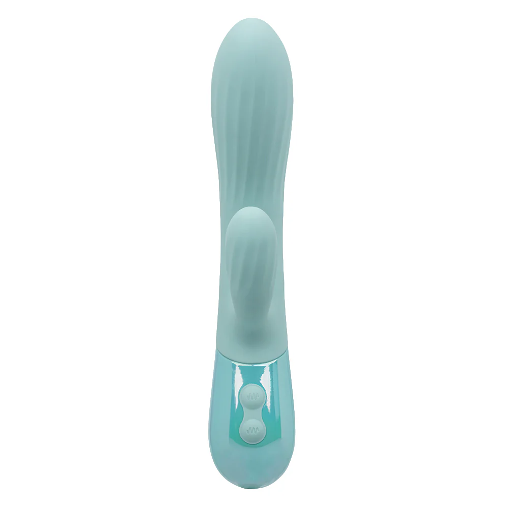 Aura Dual Ripple Ribbed Silicone G-Spot Rabbit Vibrator - Image 2