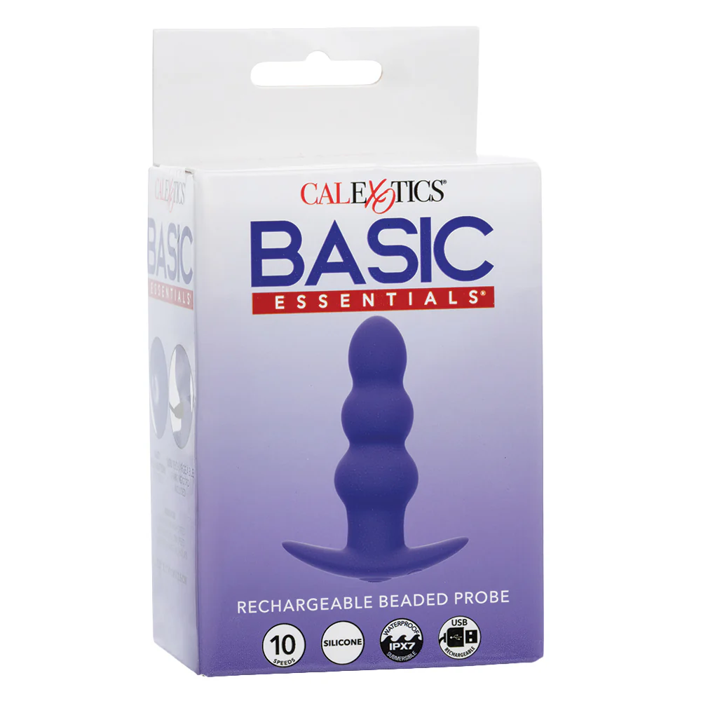 Basic Essentials Rechargeable Vibrating Beaded Anal Probe - Image 6