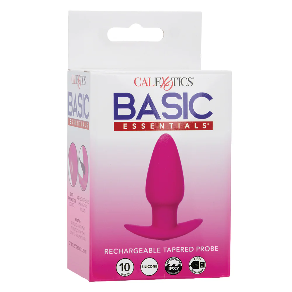 Basic Essentials Rechargeable Vibrating Tapered Anal Probe - Image 6