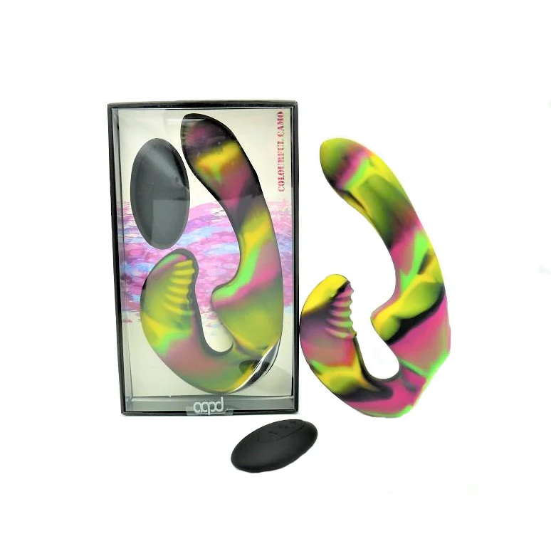Colourful Camo Tandem - Remote Control Strapless Strap-On - Image 4