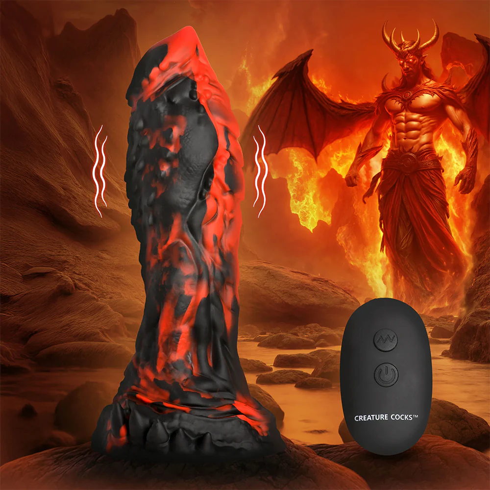 Creature Cock Inferno Rippled Vibrating Remote Control Dildo - Image 4