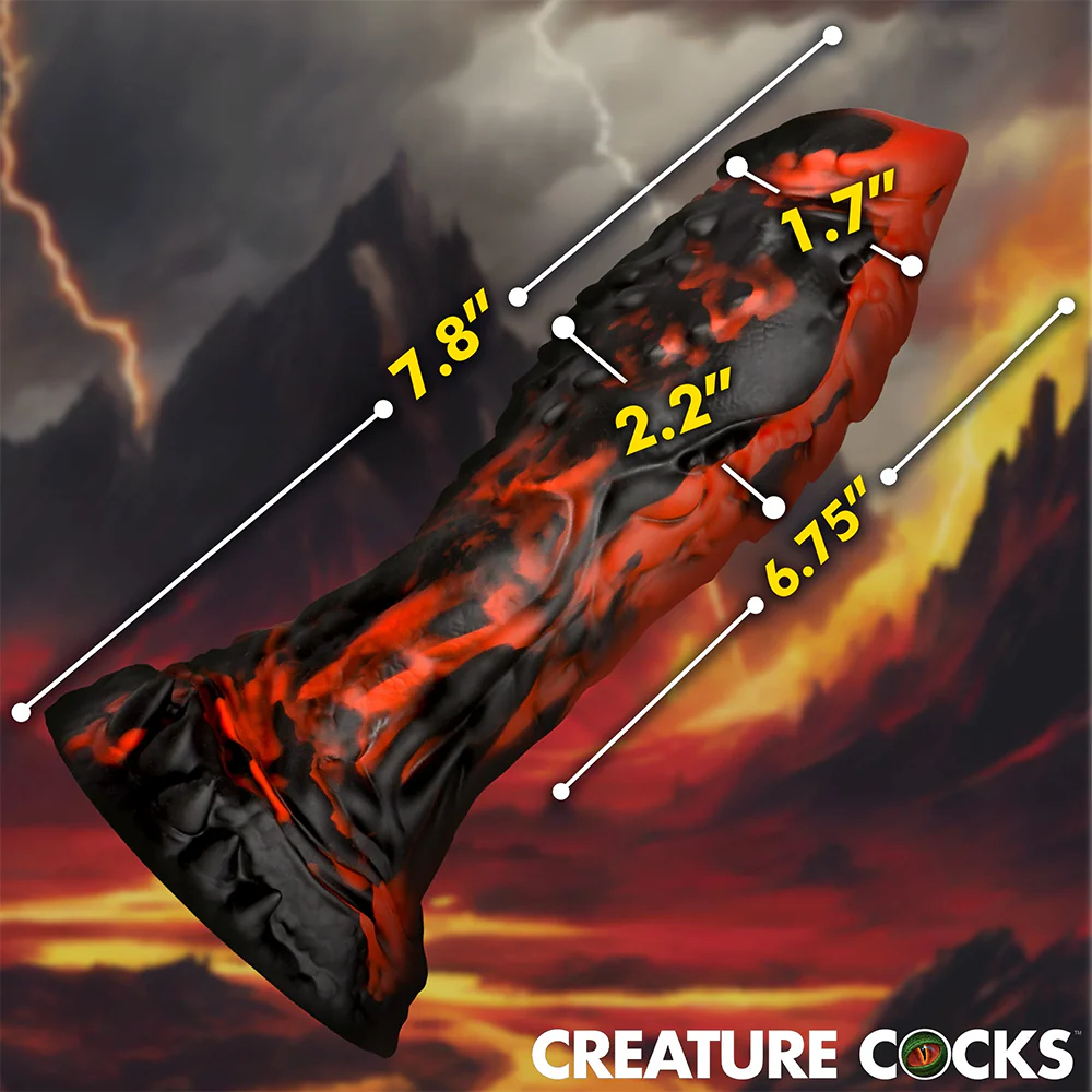 Creature Cock Inferno Rippled Vibrating Remote Control Dildo - Image 8