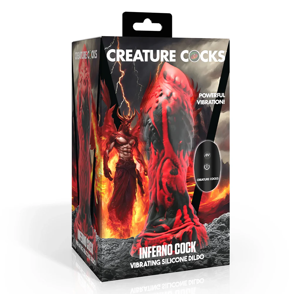 Creature Cock Inferno Rippled Vibrating Remote Control Dildo - Image 9