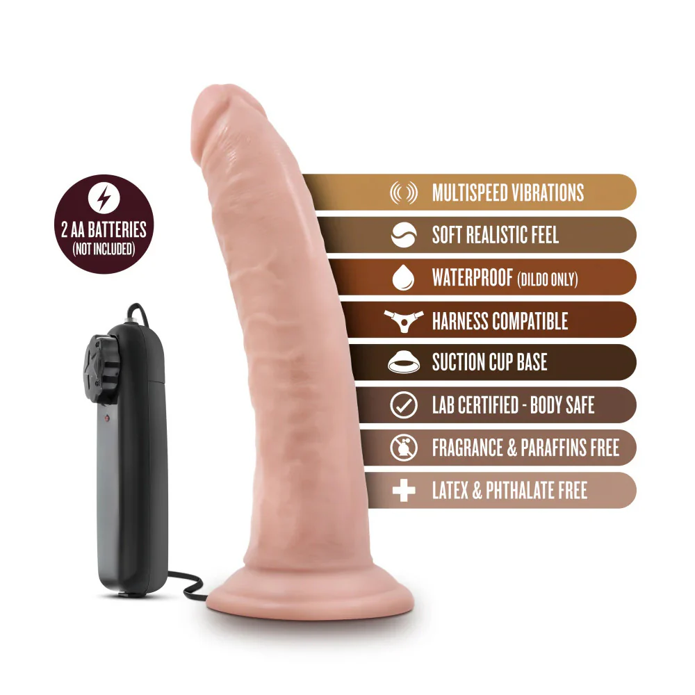 Dr. Skin Dr. Dave Realistic 7" Vibrating PVC Dildo - Image 6