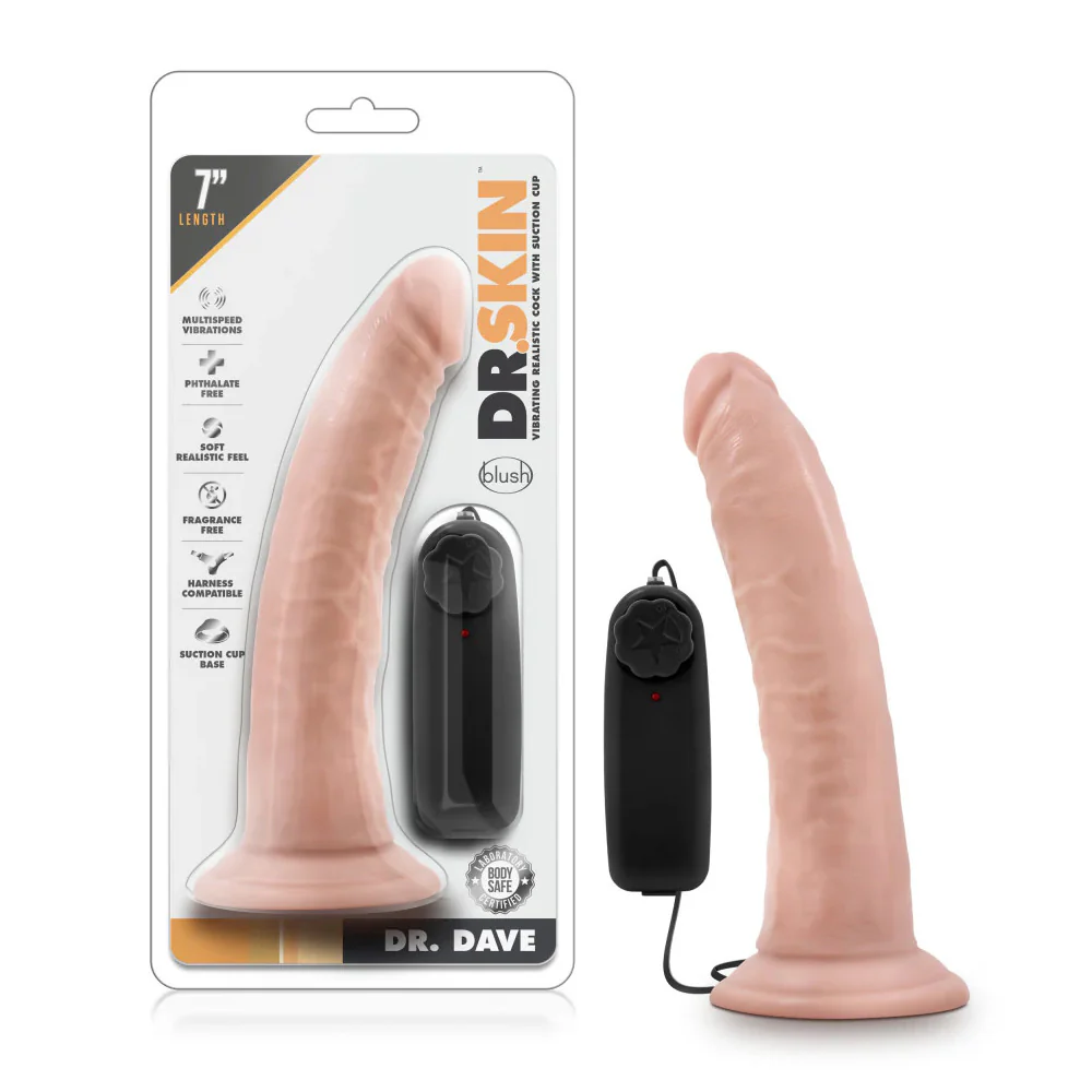 Dr. Skin Dr. Dave Realistic 7" Vibrating PVC Dildo - Image 7