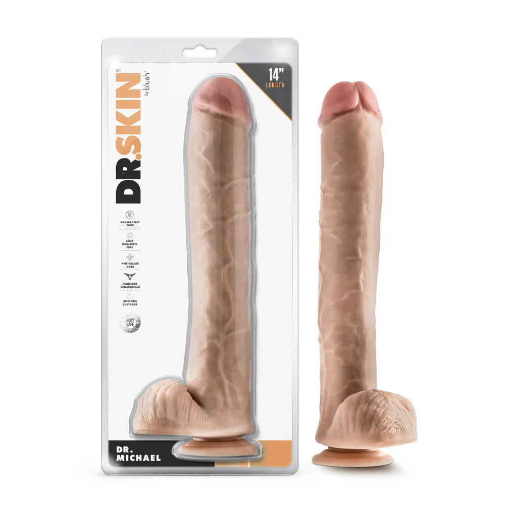 Dr. Skin Dr. Michael Realistic 14" Dildo With Balls & Suction Cup - Image 5