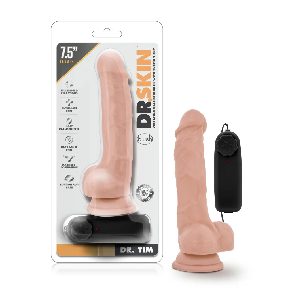Dr. Skin Dr. Tim Realistic 7.5" Vibrating PVC Dildo - Image 5
