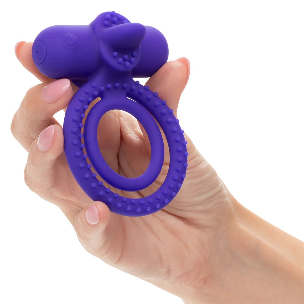 Dual Climaxer Rechargeable Vibrating Textured Silicone Cock Ring - Image 5