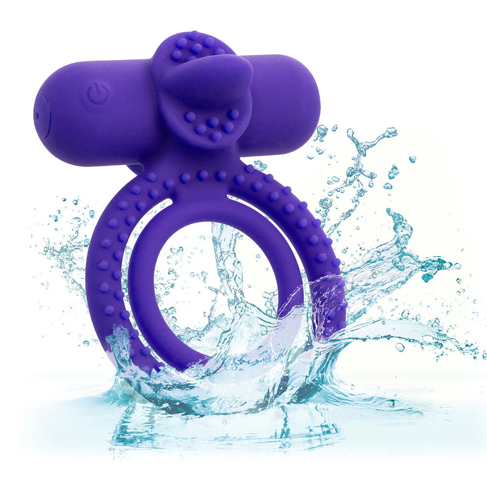 Dual Climaxer Rechargeable Vibrating Textured Silicone Cock Ring - Image 7
