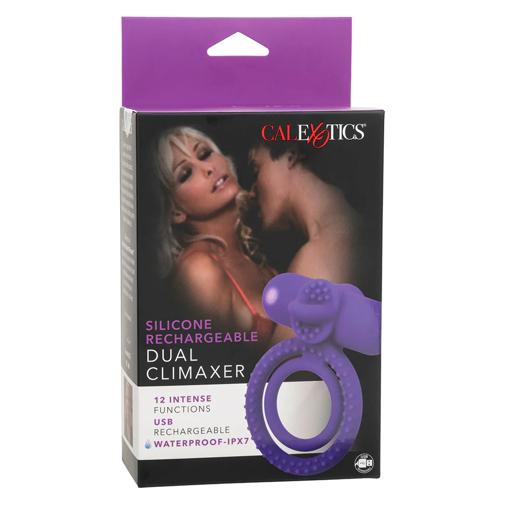 Dual Climaxer Rechargeable Vibrating Textured Silicone Cock Ring - Image 9