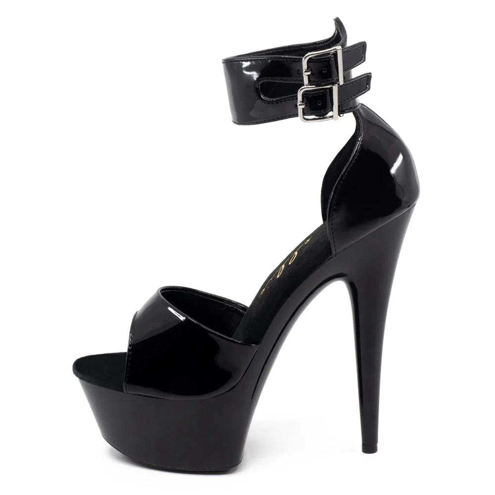 Ellie Shoes Aliya 6" Stiletto Double Ankle Cuff Platform Sandal - Image 3