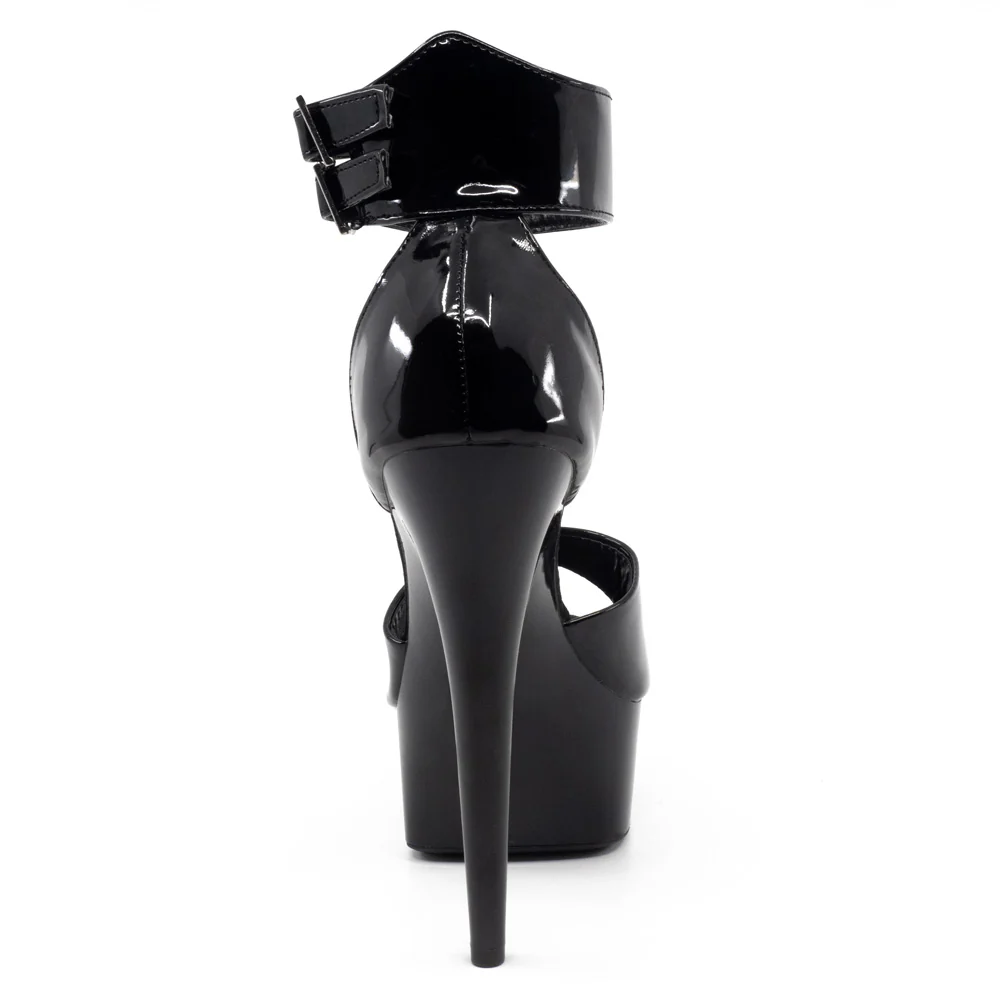 Ellie Shoes Aliya 6" Stiletto Double Ankle Cuff Platform Sandal - Image 4