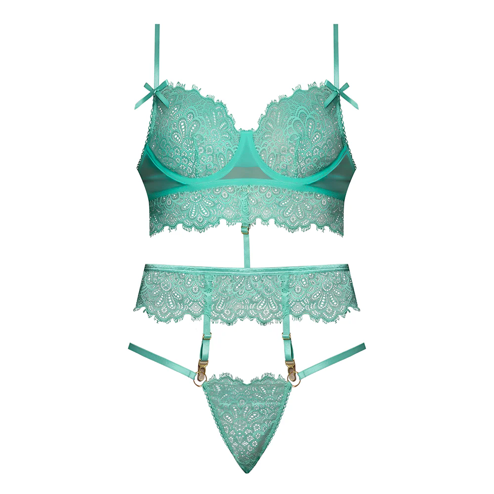Exposed Caribbean Crush Demi Longline Bra, Panty & Waist Cincher Set - Image 6