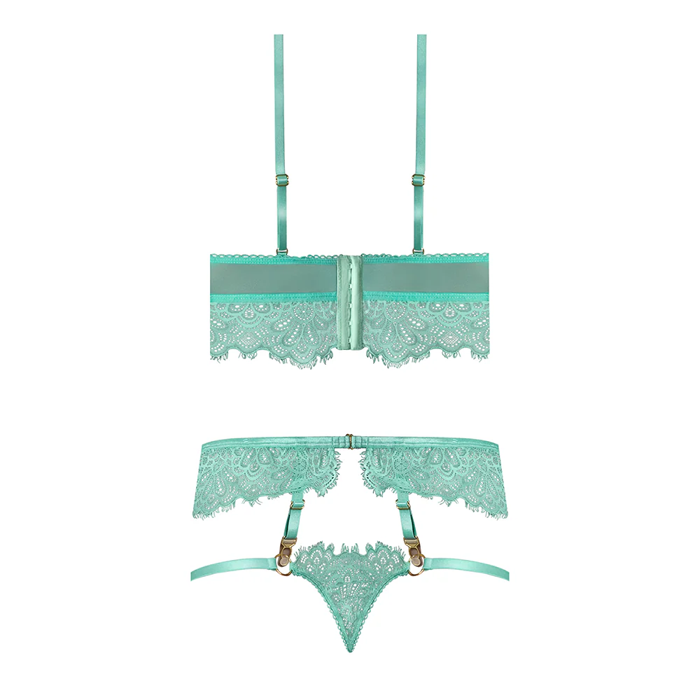 Exposed Caribbean Crush Demi Longline Bra, Panty & Waist Cincher Set - Image 7