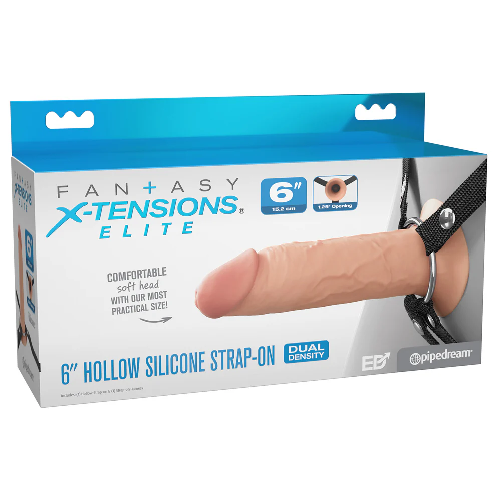 Fantasy X-Tensions Elite 6" Hollow Dual-Density Silicone Strap-On - Image 6