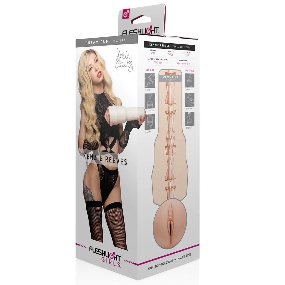 Fleshlight Girls Kenzie Reeves Creampuff Textured Vaginal Masturbator - Image 6