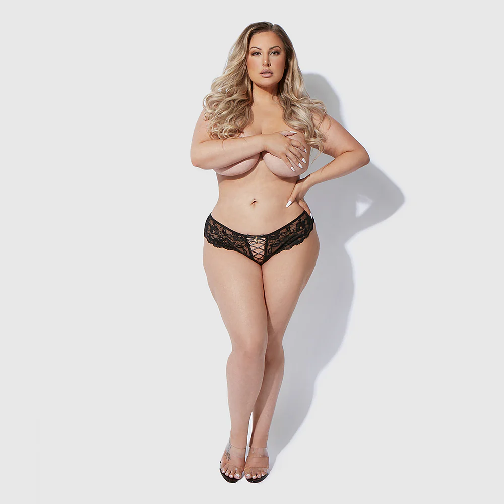 House of Desire Bella Strappy Lace Tanga Panty - Curvy - Image 7
