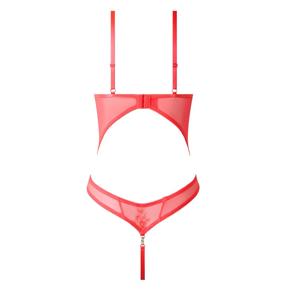 House of Desire Eden Embroidered Lace & Mesh Cutout Teddy - Image 8