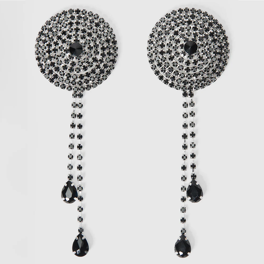 House of Desire Rhinestone Cone & Dangle Nipple Pasties - Image 2