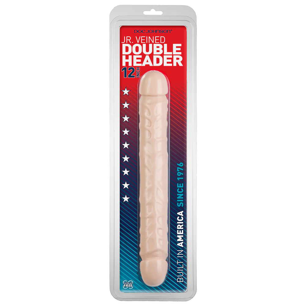 Doc Johnson Jr. Veined 12" Double Header Dildo - Image 3