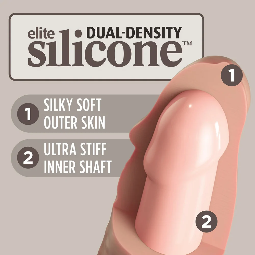 King Cock Elite 11" Dual Density Silicone Dildo With Suction Cup - Image 3