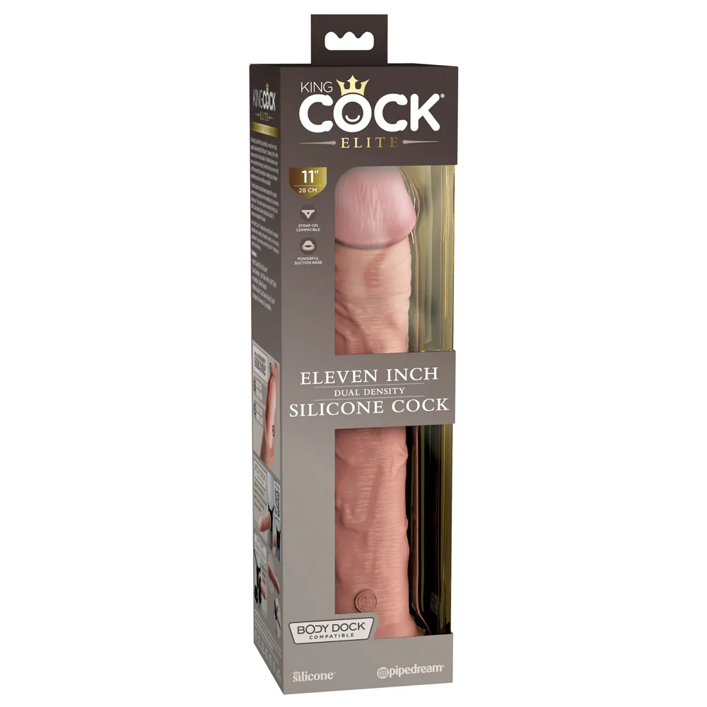King Cock Elite 11" Dual Density Silicone Dildo With Suction Cup - Image 5