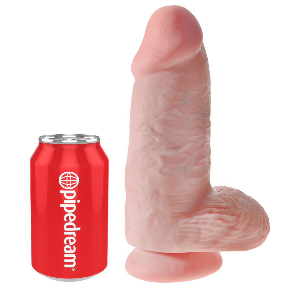 King Cock Realistic 9" Chubby Cock With Balls & Suction Cup - Image 4