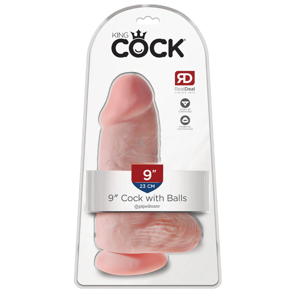 King Cock Realistic 9" Chubby Cock With Balls & Suction Cup - Image 5