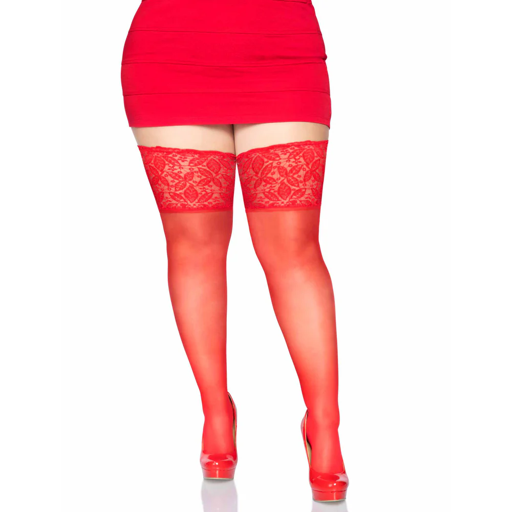 Leg Avenue Clara Sheer Stay-Up Thigh-High Stockings - Curvy - Image 4