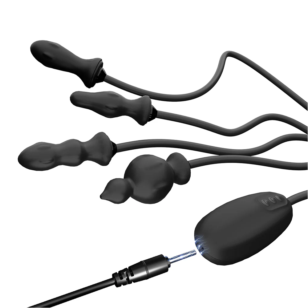 Leto Hyper Bloom Inflatable & Vibrating Silicone Anal Plug Kit - Image 3