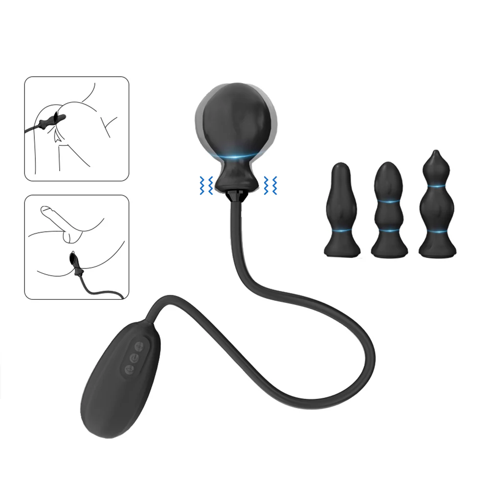 Leto Hyper Bloom Inflatable & Vibrating Silicone Anal Plug Kit - Image 5
