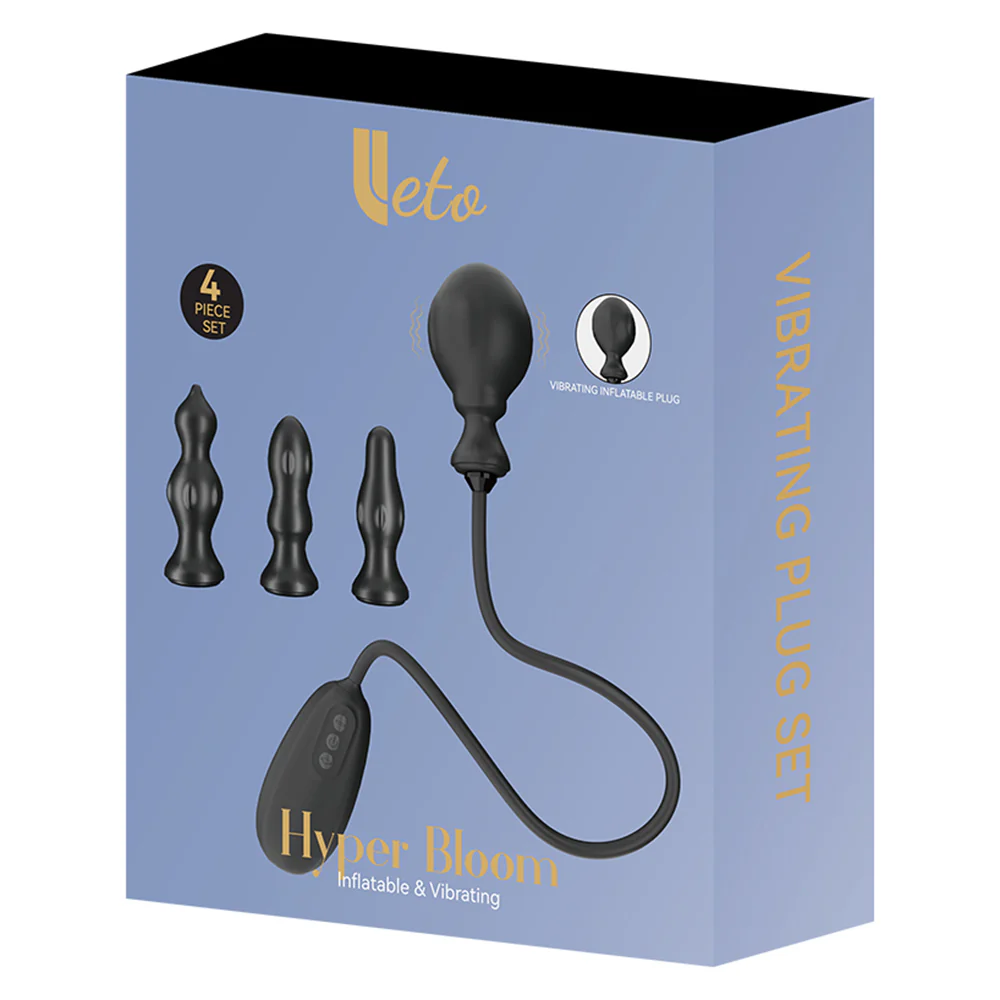 Leto Hyper Bloom Inflatable & Vibrating Silicone Anal Plug Kit - Image 7
