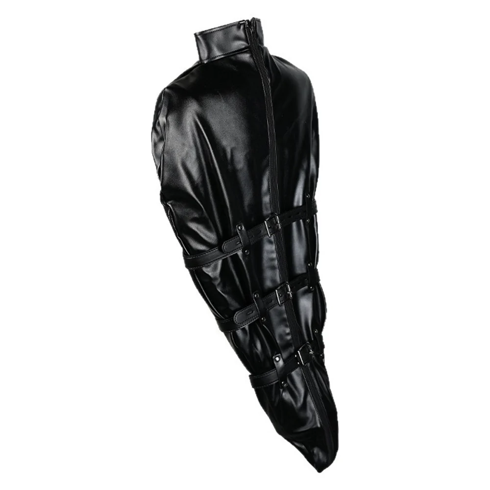 Leto Lockable Faux Leather Collared Rear Arm Binder - Image 3