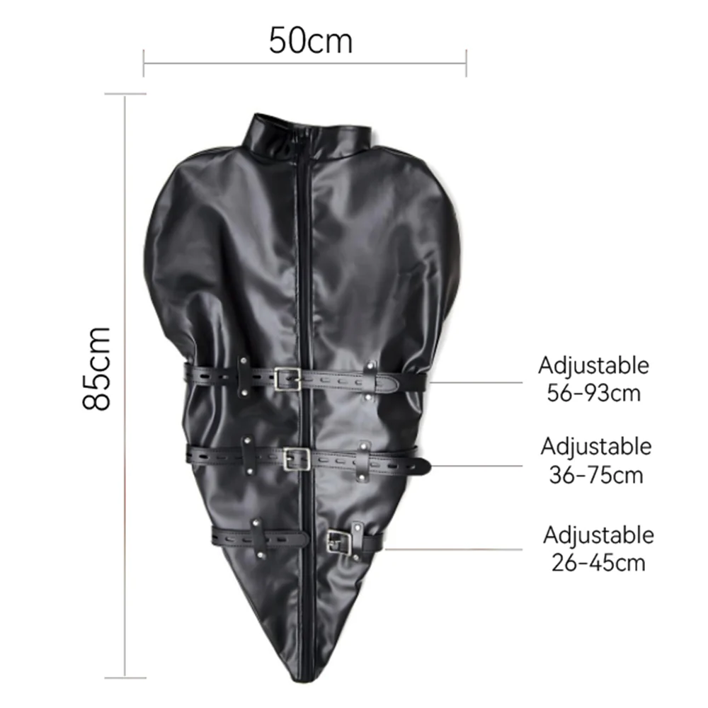 Leto Lockable Faux Leather Collared Rear Arm Binder - Image 7