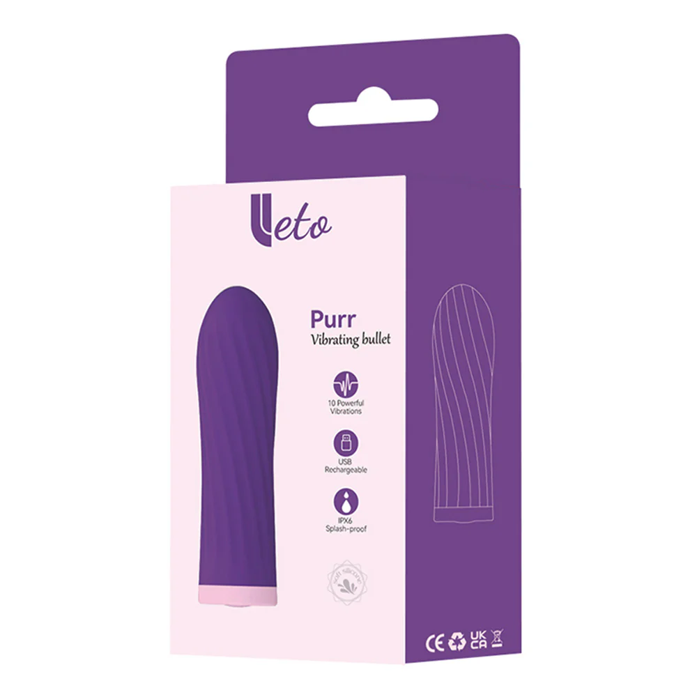 Leto Purr Ribbed Silicone Vibrating Bullet - Image 4