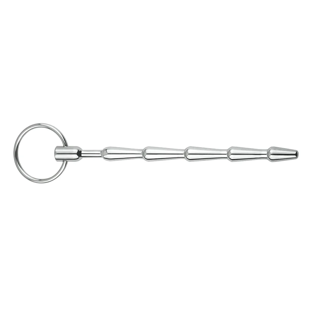 Leto Ridged Metal Urethral Sound With Interchangeable Rings - Image 2