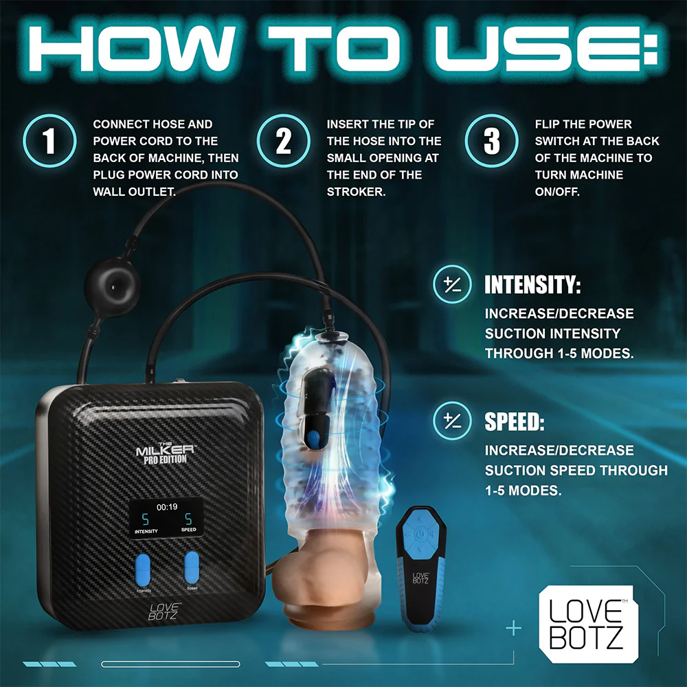 LoveBotz The Milker Stamina With Auto-Stroking, Suction & Vibration - Image 7