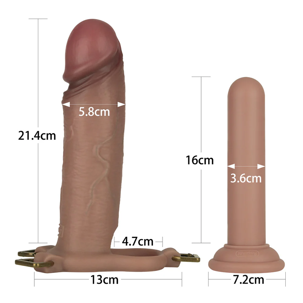 Lovetoy Ingen 9" Enhanced Unisex Hollow Silicone Strap-On Set - Image 14