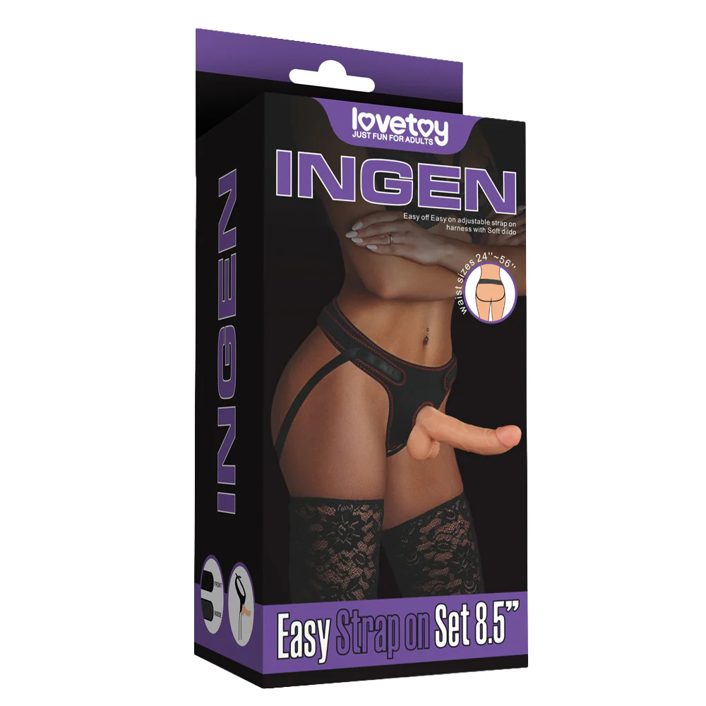 Lovetoy Ingen Easy Velcro Strap-On Harness & 8.5" Dildo Set - Image 11