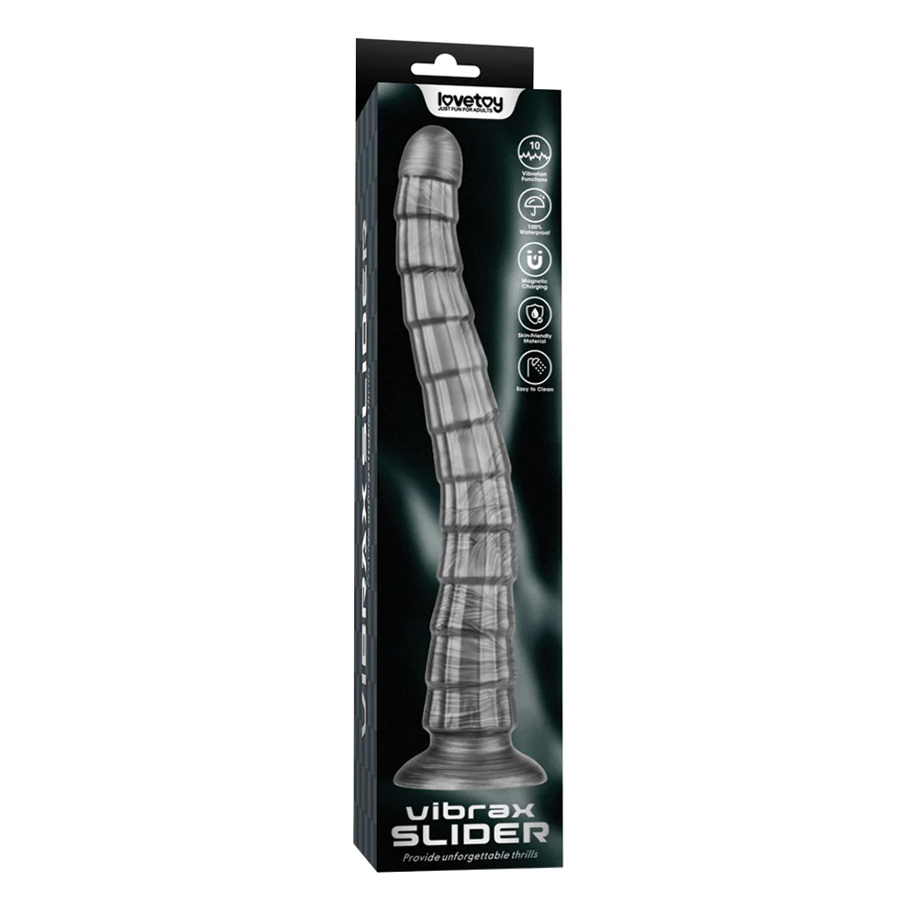 Lovetoy King-Sized 14.5" Vibrax Slider Vibrating Ribbed Dildo - Image 8