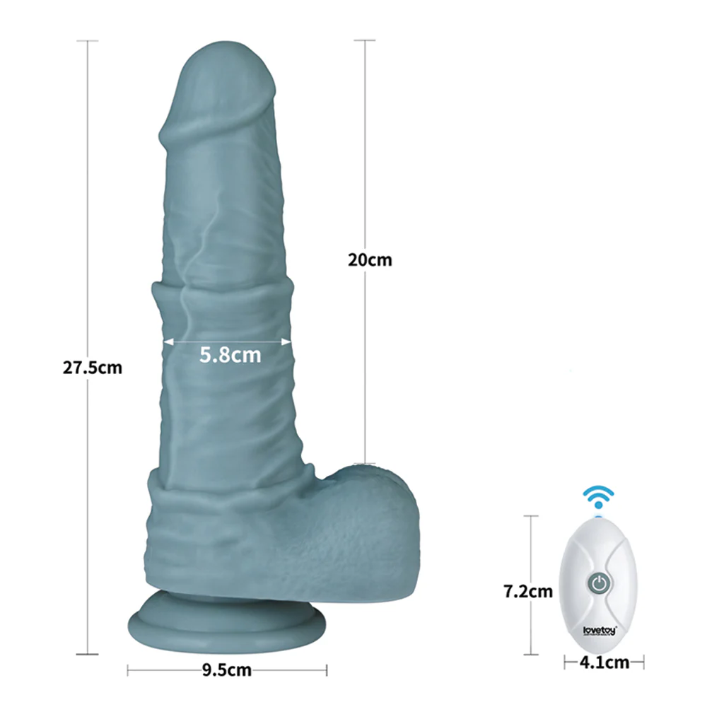 Lovetoy Nature Cock Dual-Layered Silicone Thrusting Vibrating Dildo - Image 8