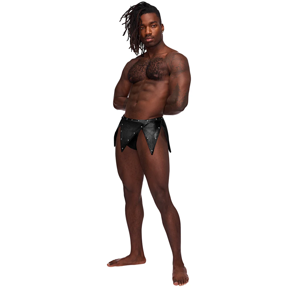 Male Power Fetish Eros Wet Look Gladiator Kilt Thong - Image 3