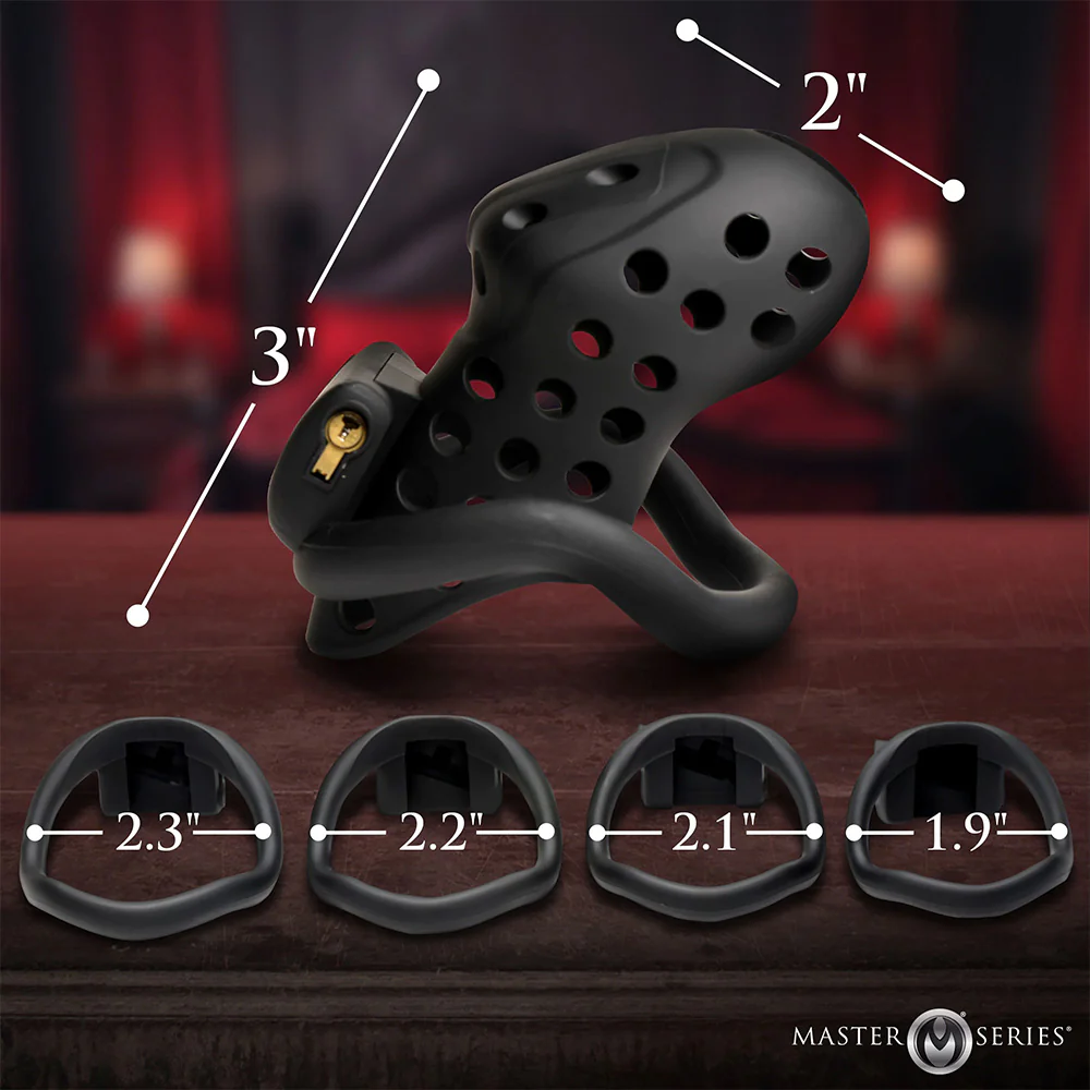 Master Series Lock Down Breathable Plastic Chastity Cock Cage - Image 5