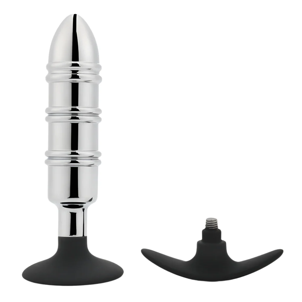 Metal Anal Plug With Silicone Suction Cup or Anchor - Image 11